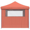 Tenda p/ festas pop-up dobrável 4 paredes laterais terracotta 4