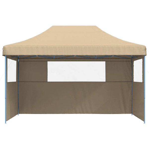 Tienda de fiesta plegable Pop-Up con 3 paredes laterales beige M 3