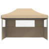 Tienda de fiesta plegable Pop-Up con 3 paredes laterales beige 3