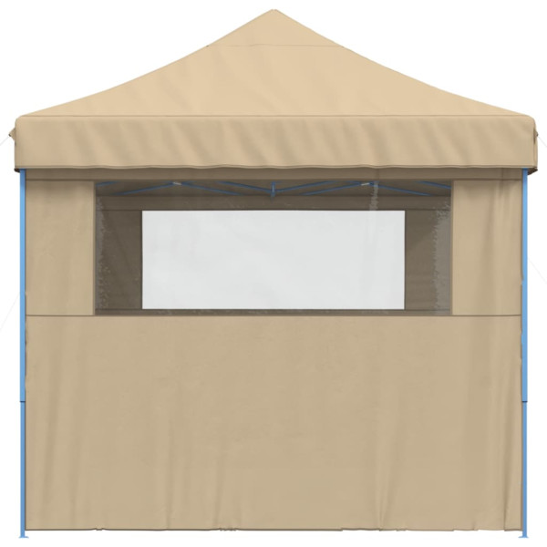 Tienda de fiesta plegable Pop-Up con 3 paredes laterales beige M 4