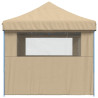 Tienda de fiesta plegable Pop-Up con 3 paredes laterales beige 4