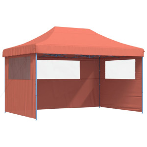 Tenda p/ festas pop-up dobrável 3 paredes laterais terracotta H