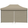 Tienda de fiesta plegable Pop-Up con 4 paredes laterales taupe 3