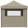 Tienda de fiesta plegable Pop-Up con 4 paredes laterales taupe 4