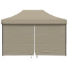 Tienda de fiesta plegable Pop-Up con 4 paredes laterales taupe 3