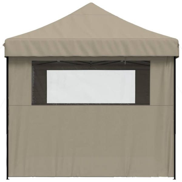 Tienda de fiesta plegable Pop-Up con 4 paredes laterales taupe M 4