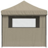 Tienda de fiesta plegable Pop-Up con 4 paredes laterales taupe 4