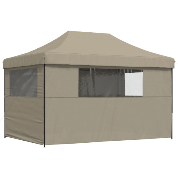 Tienda de fiesta plegable Pop-Up con 4 paredes laterales taupe M 5
