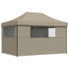 Tienda de fiesta plegable Pop-Up con 4 paredes laterales taupe 5