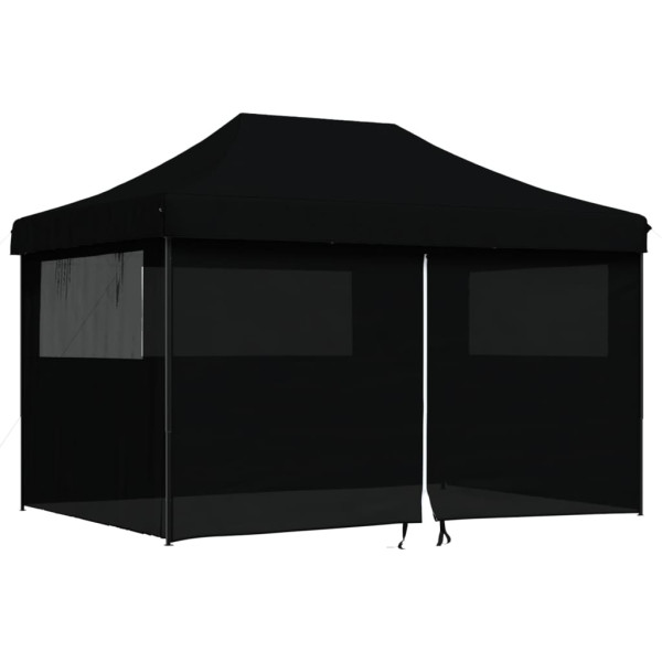 Tienda de fiesta plegable Pop-Up con 4 paredes laterales negra M 2
