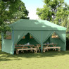 Tienda de fiesta plegable Pop-Up con 4 paredes laterales verde 1