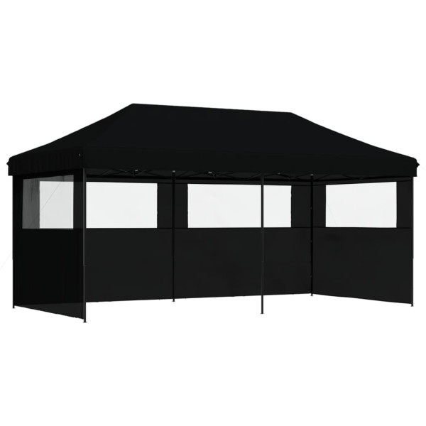 Tienda de fiesta plegable Pop-Up con 3 paredes laterales negra M 2