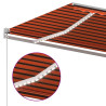 Toldo manual retráctil con luz LED naranja y marrón 600x300 cm 5