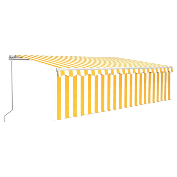 Toldo retráctil manual persiana y LED amarillo y blanco 5x3 m M 2