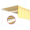 Toldo retráctil manual persiana y LED amarillo y blanco 5x3 m 5