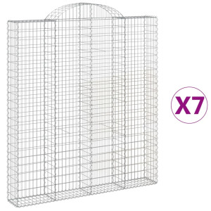 Cestos gabião arqueados 7pcs 200x30x220/240cm ferro galvanizado H