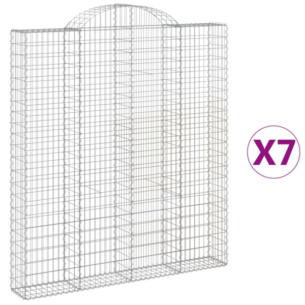 Cestos gabião arqueados 7pcs 200x30x220/240cm ferro galvanizado M 2