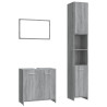 Set de muebles de baño 3 pzas madera contrachapada gris sonoma 2