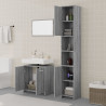 Set de muebles de baño 3 pzas madera contrachapada gris sonoma 3