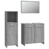 Set de muebles de baño 3 pzas madera contrachapada gris sonoma 2