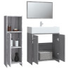 Set de muebles de baño 3 pzas madera contrachapada gris sonoma 4