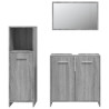 Set de muebles de baño 3 pzas madera contrachapada gris sonoma 5