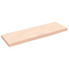 Estante de pared madera maciza de roble sin tratar 60x20x2 cm 2