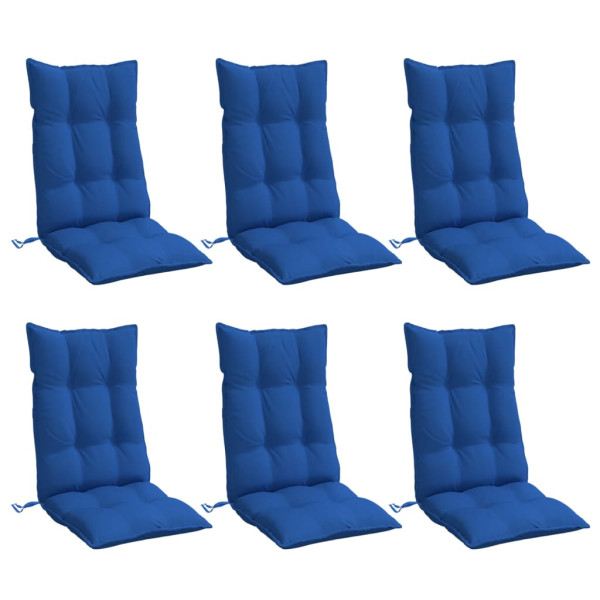 Cojines de silla con respaldo alto 6 uds tela Oxford azul klein M 3