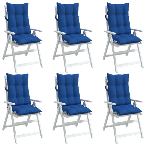 Cojines de silla con respaldo alto 6 uds tela Oxford azul klein M 4