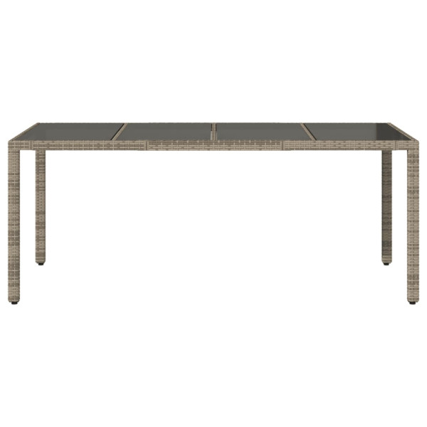 Mesa de jardín superficie de vidrio ratán PE gris 190x90x75 cm M 4