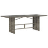 Mesa de jardín superficie de vidrio ratán PE gris 190x80x75 cm 2