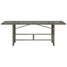 Mesa de jardín superficie de vidrio ratán PE gris 190x80x75 cm 4