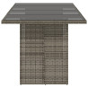 Mesa de jardim com tampo de vidro 190x80x75 cm vime PE cinza 5