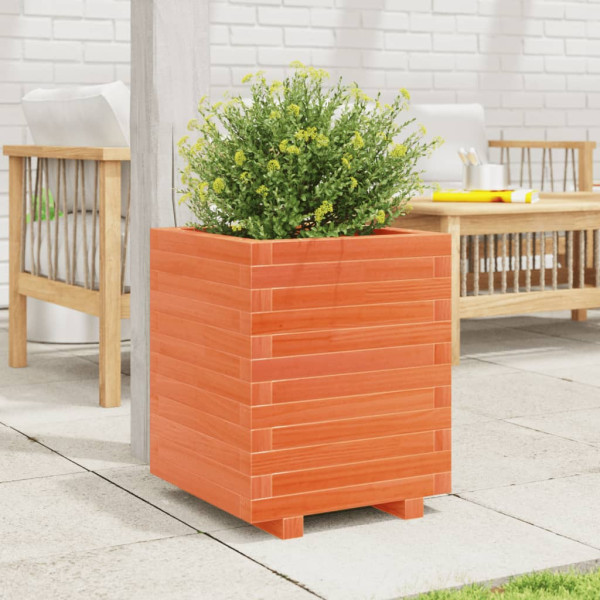 Vaso/floreira de jardim 40x40x49.5cm pinho maciço castanho mel M 3