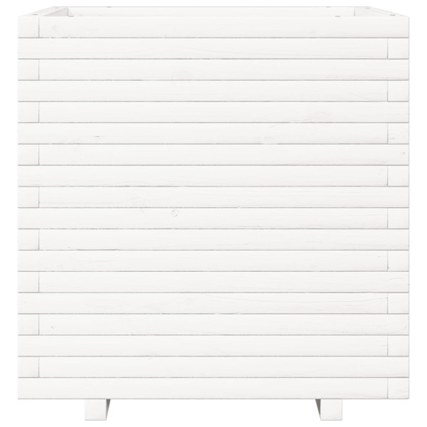 Jardinera de madera maciza de pino blanca 70x70x72 cm M 5