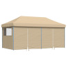 Tienda de fiesta plegable Pop-Up con 4 paredes laterales beige 2