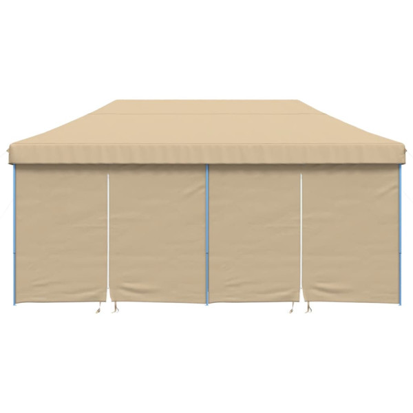 Tienda de fiesta plegable Pop-Up con 4 paredes laterales beige M 3