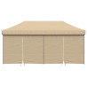 Tienda de fiesta plegable Pop-Up con 4 paredes laterales beige 3