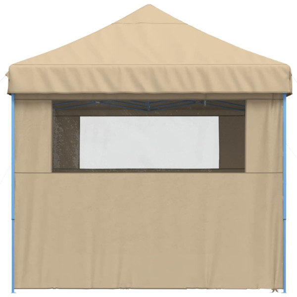 Tienda de fiesta plegable Pop-Up con 4 paredes laterales beige M 4