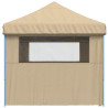Tienda de fiesta plegable Pop-Up con 4 paredes laterales beige 4