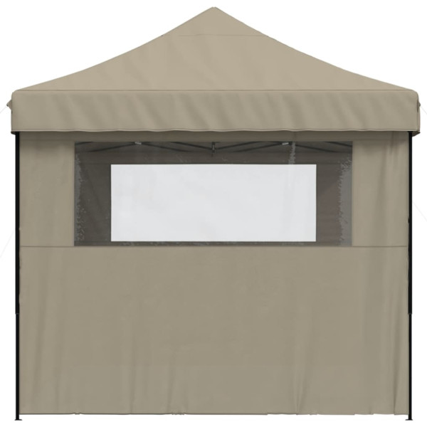 Tienda de fiesta plegable Pop-Up con 3 paredes laterales taupe M 4