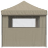 Tienda de fiesta plegable Pop-Up con 3 paredes laterales taupe 4