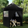 Tienda de fiesta plegable Pop-Up con 4 paredes laterales negra 1