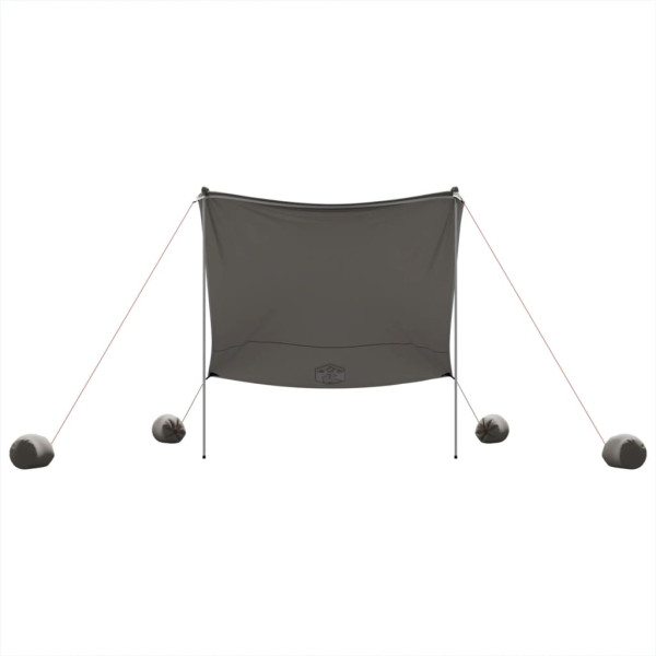 Toldo de praia com âncoras de areia 214x236 cm cinzento M 5
