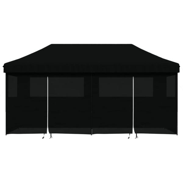 Tienda de fiesta plegable Pop-Up con 4 paredes laterales negra M 3