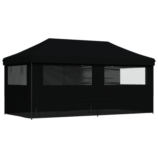 Tienda de fiesta plegable Pop-Up con 4 paredes laterales negra M 5