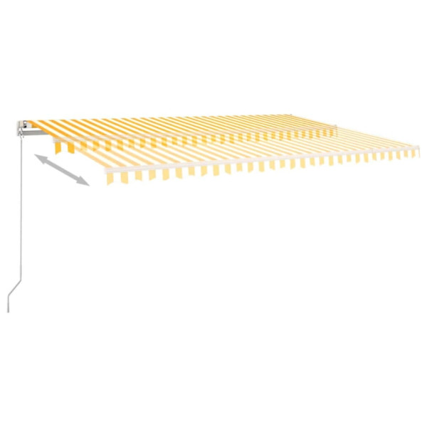 Toldo retrátil manual com LED 500x300 cm amarelo e branco M 4
