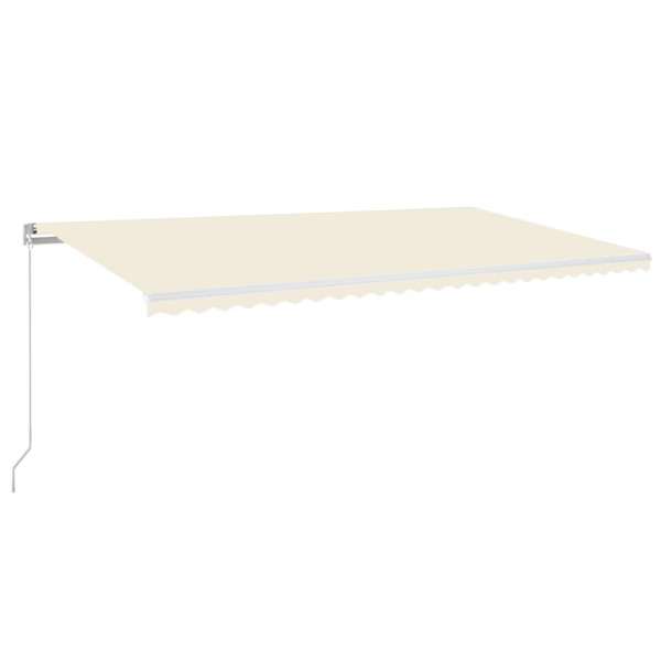 Toldo retráctil manual con luz LED color crema 600x300 cm M 2