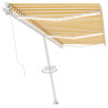 Toldo retrátil manual com LED 600x300 cm amarelo e branco 2