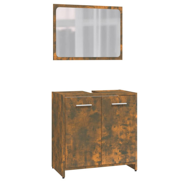 Set de muebles de baño madera contrachapada color roble ahumado M 2